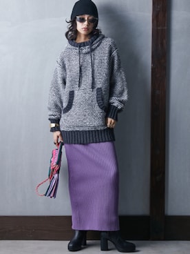 「GEVS.（ジェイヴィス）のアイテム（ニット/セーター）」を使った、nissen Smile Modelsさん（レディース・163cm）の秋コーディネート