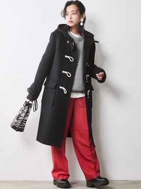 「レギュラー」｜「アイテム（ダッフルコート）」を使った、nissen Smile Modelsさん（レディース・163cm）の秋コーディネート