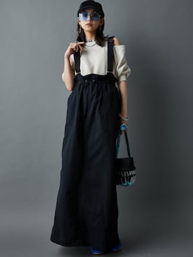 「nissen（ニッセン）のアイテム（オールインワン・サロペット）」を使った、nissen Smile Modelsさん（レディース・163cm）の夏コーディネート