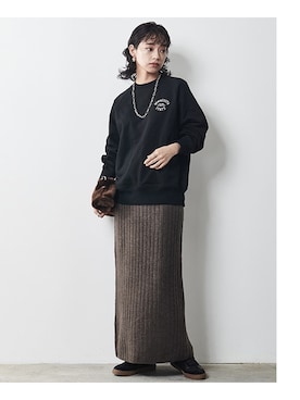 「CHIC STYLE」｜「アイテム（スウェット）」を使った、nissen Smile Modelsさん（レディース・163cm）の秋コーディネート