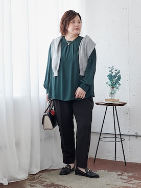 「150cm台コーデ」｜「アイテム（ローファー）」を使った、nissen Smile Modelsさん（レディース・158cm）の夏コーディネート