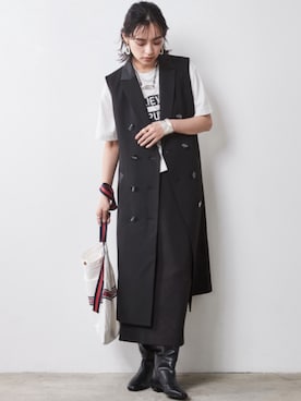 「Layered」｜「アイテム（ワンピース/ドレス）」を使った、nissen Smile Modelsさん（レディース・163cm）の夏コーディネート