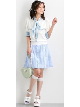 COACH ラムレザーフロントボタンスカート
