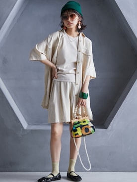 「GEVS.（ジェイヴィス）のアイテム（キャミソール）」を使った、nissen Smile Modelsさん（レディース・163cm）の春コーディネート