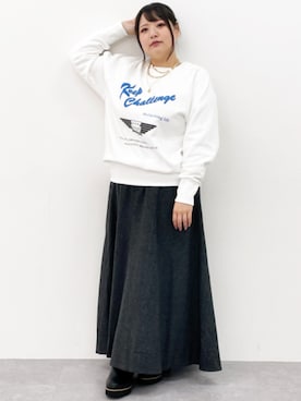 「CHIC STYLE」｜「アイテム（スウェット）」を使った、nissen Smile Modelsさん（レディース・157cm）の秋コーディネート