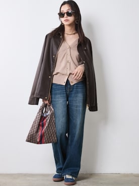 「CHIC STYLE（シックスタイル）のアイテム（ジャケット/アウター）」を使った、nissen Smile Modelsさん（レディース・163cm）の秋コーディネート