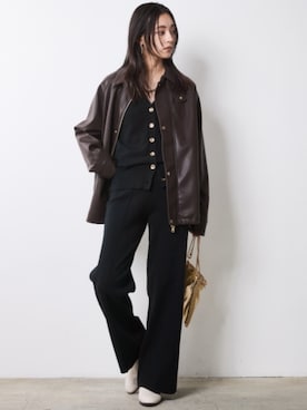 「CHIC STYLE（シックスタイル）のアイテム（ジャケット/アウター）」を使った、nissen Smile Modelsさん（レディース・163cm）の秋コーディネート