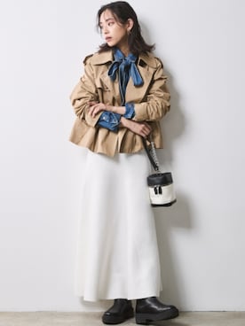 「CHIC STYLE」｜「アイテム（トレンチコート）」を使った、nissen Smile Modelsさん（レディース・163cm）の冬コーディネート