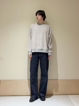「URBAN RESEARCH DOORS（アーバンリサーチドアーズ）のDANTON　SWEAT T-SHIRTS（スウェット、グレー系）」を使った、aisakuさん（メンズ・174cm）の春コーディネート