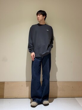 「アイテム（サンダル、パープル系）」を使った、aisakuさん（メンズ・174cm）の秋コーディネート