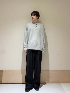 「URBAN RESEARCH DOORS（アーバンリサーチドアーズ）のハミルトンウールヘンリーネックニット（ニット/セーター）」を使った、aisakuさん（メンズ・174cm）の秋コーディネート