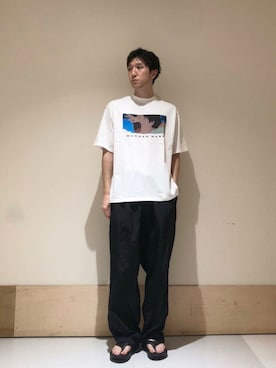 「OOFOS（ウーフォス）のアイテム」を使った、aisakuさん（メンズ・174cm）の夏コーディネート