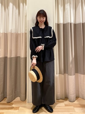 「ゆべしコラボ」｜「アイテム（パンツ）」を使った、moriさん（レディース・165cm）の春コーディネート
