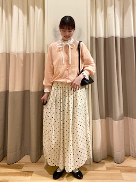 「ゆべしコラボ」｜「アイテム（パンツ）」を使った、moriさん（レディース・165cm）の春コーディネート