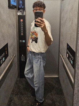 「アイテム（メガネ）」を使った、KAZKIFさん（メンズ・180cm）の夏コーディネート