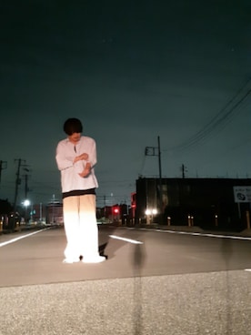 「ユニクロCのアイテム（シャツ/ブラウス、ブルー系）」を使った、and5252さん（メンズ・171cm）の春コーディネート