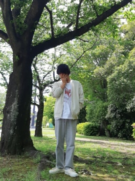 「GU（ジーユー）のアイテム（カーディガン/ボレロ）」を使った、and5252さん（メンズ・171cm）の春コーディネート
