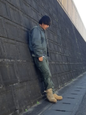 「アイテム（MA-1、その他）」を使った、and5252さん（メンズ・171cm）の冬コーディネート