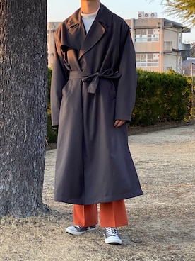 「RAGEBLUE（レイジブルー）のアイテム（トレンチコート）」を使った、シュタさん（メンズ・170cm）の春コーディネート