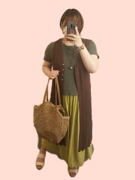 「ピスタチオ」｜「アイテム（アクセサリー）」を使った、sunleafさん（レディース・161cm）の夏コーディネート