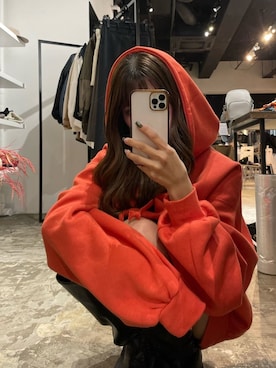 「MURUA（ムルーア）のアイテム（パーカー）」を使った、juriさん（レディース・153cm）の秋コーディネート