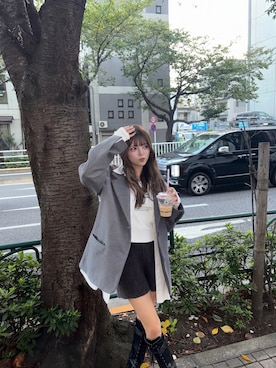 「MURUA（ムルーア）のアイテム（テーラードジャケット）」を使った、juriさん（レディース・153cm）の秋コーディネート