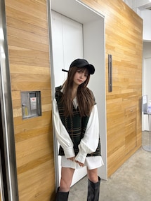 オリジナルツイードシャツワンピース【murua】 MURUA ワンピース オリジナルツイードシャツワンピース「2way