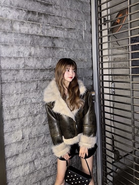 「アイテム（ムートンコート）」を使った、juriさん（レディース・153cm）の夏コーディネート