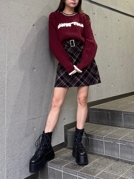 「MURUA（ムルーア）のアイテム（ブーツ）」を使った、juriさん（レディース・153cm）の秋コーディネート