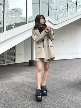 「MURUA（ムルーア）のアイテム（テーラードジャケット）」を使った、juriさん（レディース・153cm）の春コーディネート