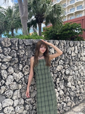 「MURUA（ムルーア）のアイテム（ワンピース）」を使った、juriさん（レディース・153cm）の夏コーディネート