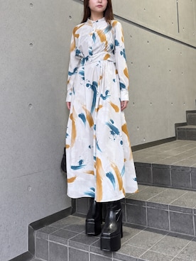 「MURUA（ムルーア）のアイテム（ブーツ）」を使った、juriさん（レディース・153cm）の秋コーディネート