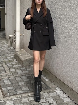 「MURUA（ムルーア）のアイテム（ブーツ）」を使った、juriさん（レディース・153cm）の秋コーディネート
