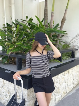 「アイテム（Tシャツ/カットソー、その他）」を使った、juriさん（レディース・153cm）の夏コーディネート