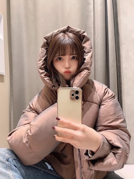 「MURUA（ムルーア）のアイテム（ダウンジャケット/コート）」を使った、juriさん（レディース・153cm）の秋コーディネート