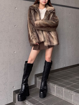 「MURUA（ムルーア）のアイテム（パンツ）」を使った、juriさん（レディース・153cm）の秋コーディネート
