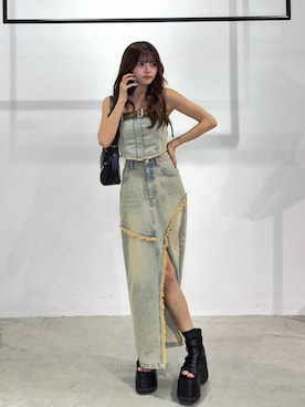 「アイテム（その他トップス）」を使った、juriさん（レディース・153cm）の春コーディネート