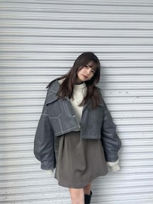 【値下げ可】MURUAレザーショートジャケット フェイクファー付き 値下げ可】MURUAレザーショートジャケット フェイクファー付き