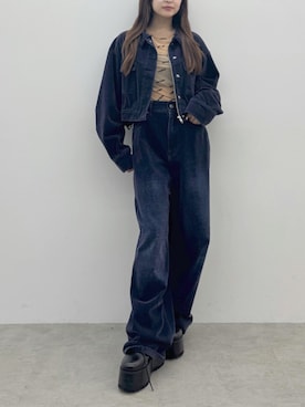 「MURUA（ムルーア）のレースアップミドルブーツ（ブーツ、ブラック系）」を使った、juriさん（レディース・153cm）の夏コーディネート