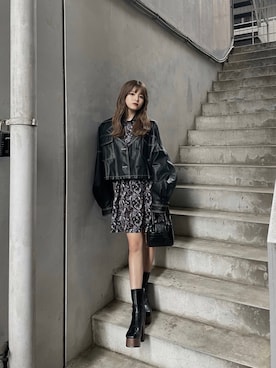 「MURUA（ムルーア）のアイテム（ワンピース）」を使った、juriさん（レディース・153cm）の夏コーディネート