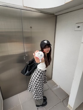 「MURUA（ムルーア）のスカートスタイルラップシャツ（ベルト、ブラック系）」を使った、juriさん（レディース・153cm）の春コーディネート