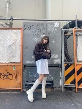 「MURUA（ムルーア）のアイテム（テーラードジャケット）」を使った、juriさん（レディース・153cm）の秋コーディネート