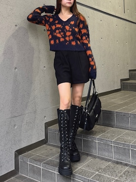 「MURUA（ムルーア）のアイテム（パンツ）」を使った、juriさん（レディース・153cm）の秋コーディネート
