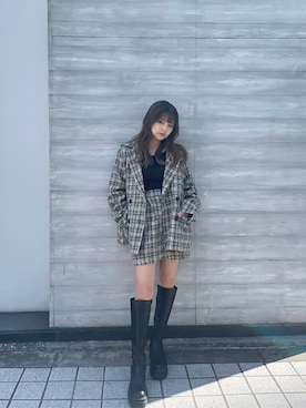 「MURUA（ムルーア）のアイテム（テーラードジャケット）」を使った、juriさん（レディース・153cm）の秋コーディネート