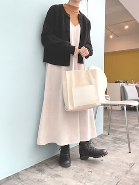 「GUコーデ」｜「アイテム（ワンピース/ドレス）」を使った、oyuさん（レディース・151cm）の冬コーディネート