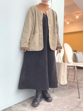 「Samansa Mos2 blue（サマンサモスモスブルー）のアイテム（ジャケット/アウター）」を使った、oyuさん（骨格ウェーブ・レディース・151cm）の冬コーディネート