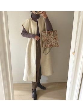 「LIAN（リアン）のアイテム（その他アウター）」を使った、nana7photoさん（レディース・162cm）の冬コーディネート