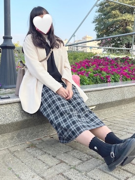 「H&M（エイチ・アンド・エム）のアイテム（テーラードジャケット）」を使った、wenndiさん（レディース・164cm）の冬コーディネート
