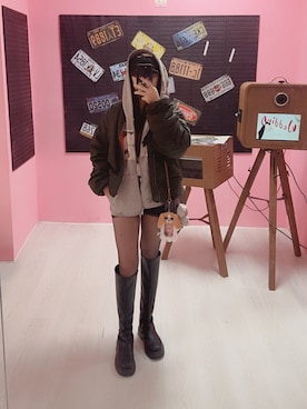 「CHROME HEARTS（クロムハーツ）のアイテム」を使った、minervaさん（レディース・160cm）の冬コーディネート