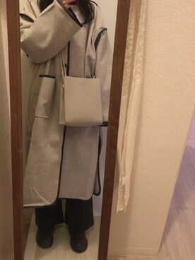 「GRL（グレイル）のアイテム（ジャケット/アウター、ベージュ系）」を使った、honokaさん（レディース・161cm）の冬コーディネート